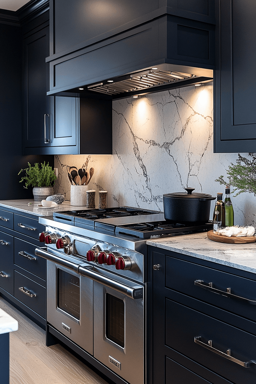 29 Dark Blue Kitchen Cabinets That Feel Modern And Sophisticated ...