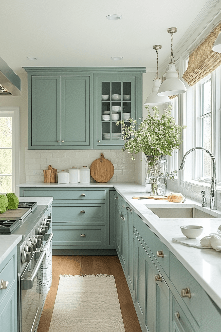 Olive Green Cabinets Kitchen