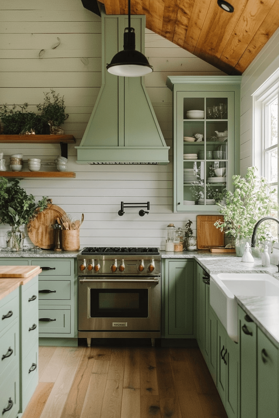 Olive Green Cabinets Kitchen