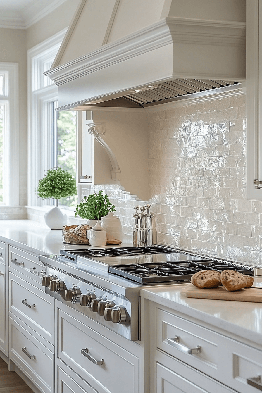 neutral backsplash kitchen