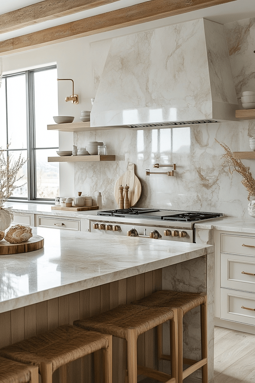 neutral backsplash kitchen