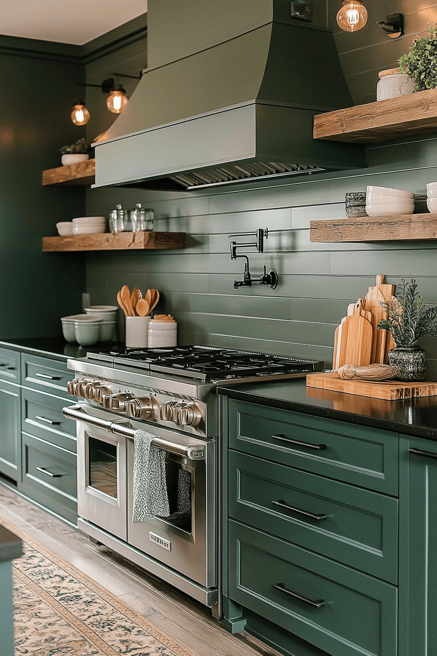 Olive Green Cabinets Kitchen