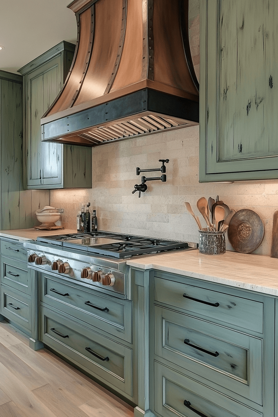 Olive Green Cabinets Kitchen