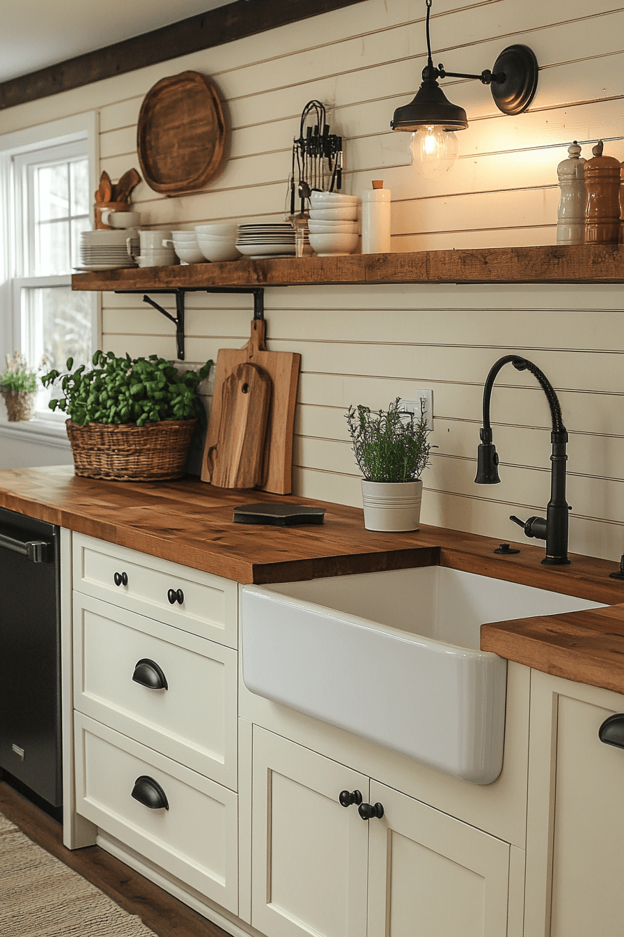 shiplap backsplash kitchen