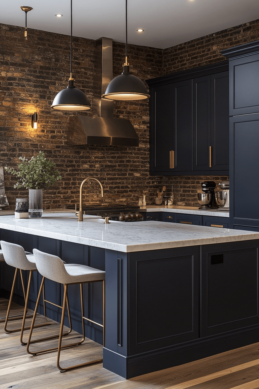 brick backsplash kitchen