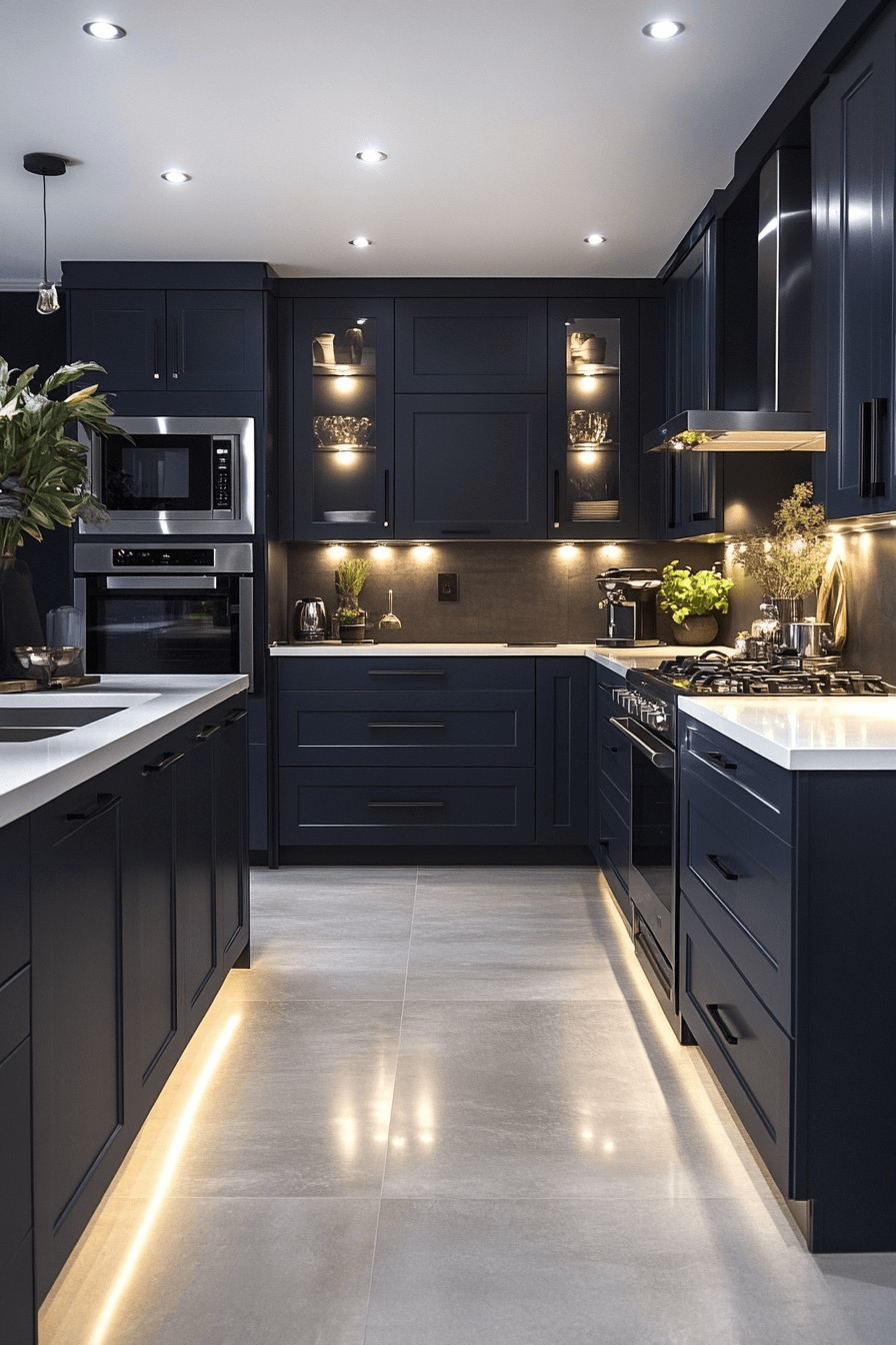 Dark Blue Kitchen Cabinets
