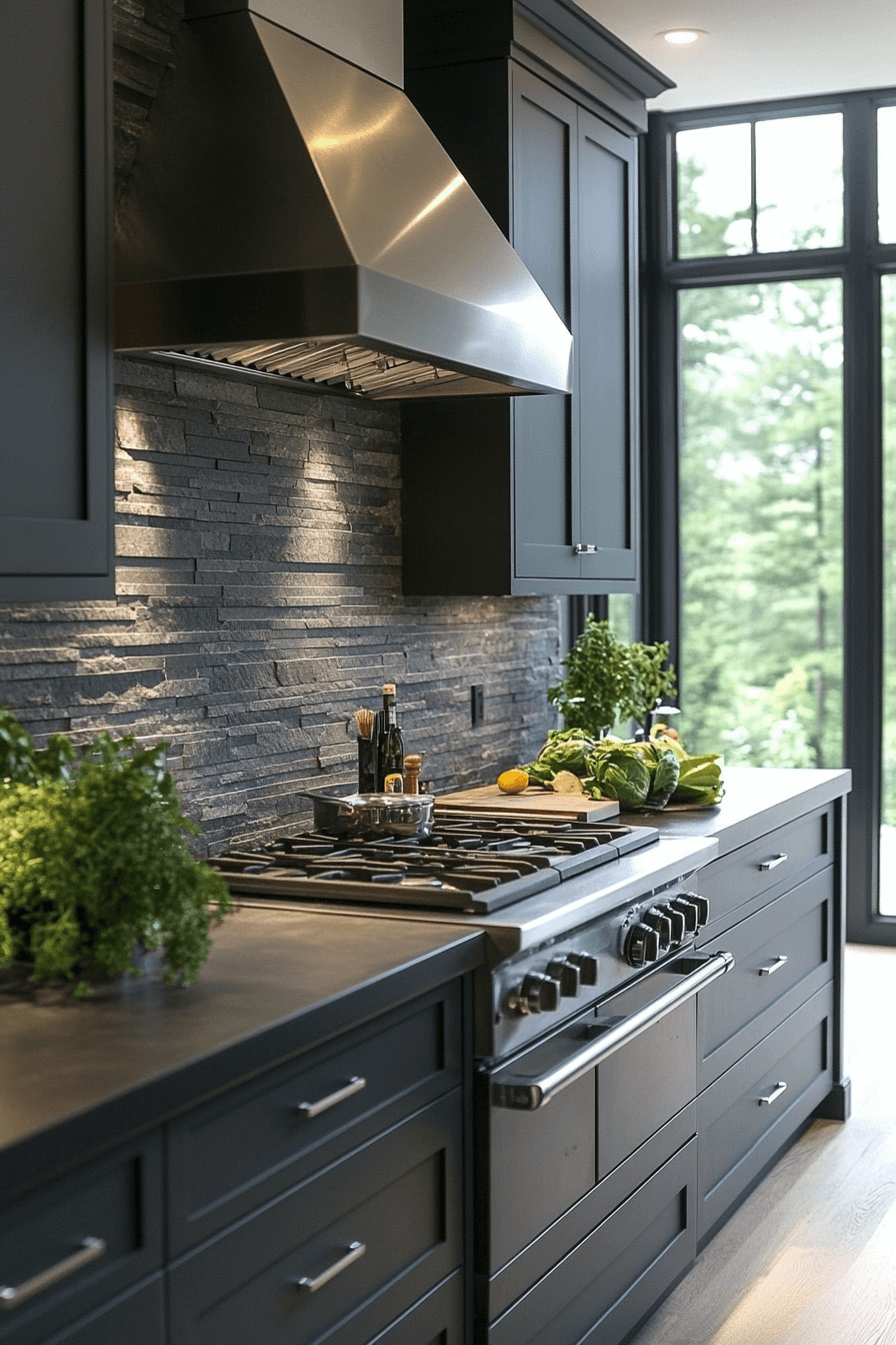 stone backsplash kitchen
