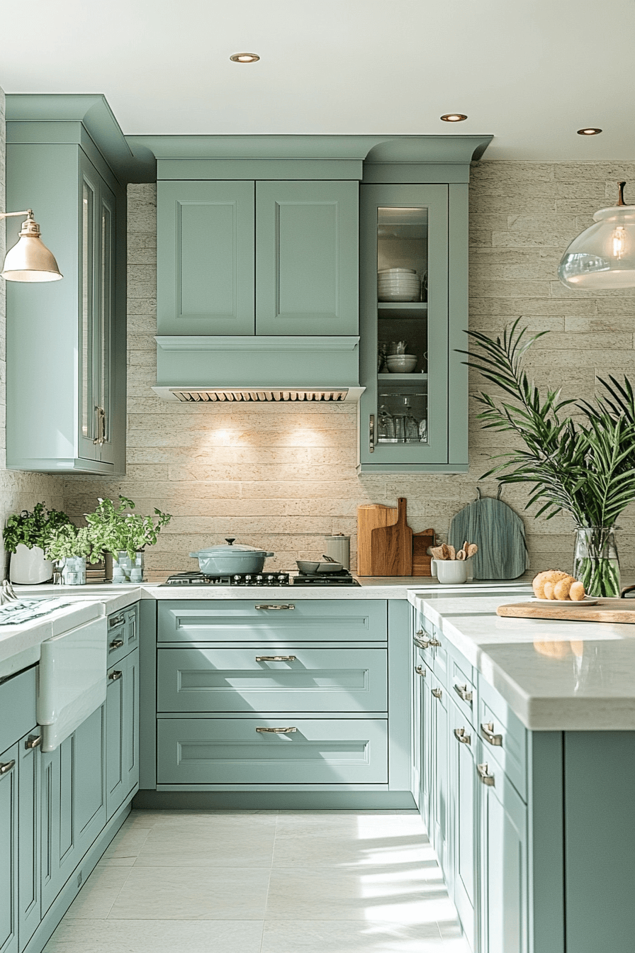 Olive Green Cabinets Kitchen