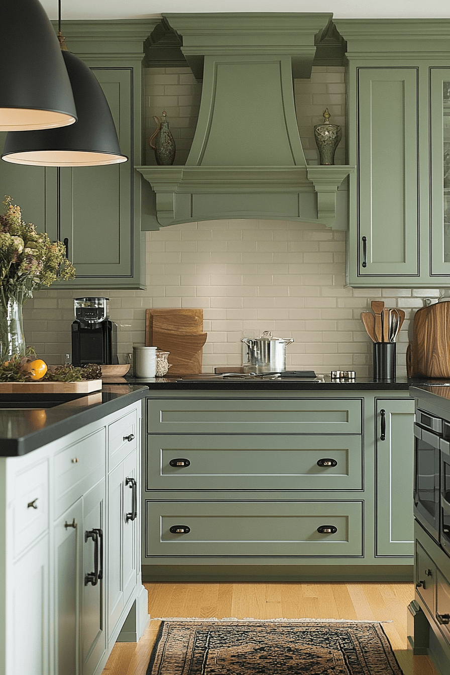 Olive Green Cabinets Kitchen