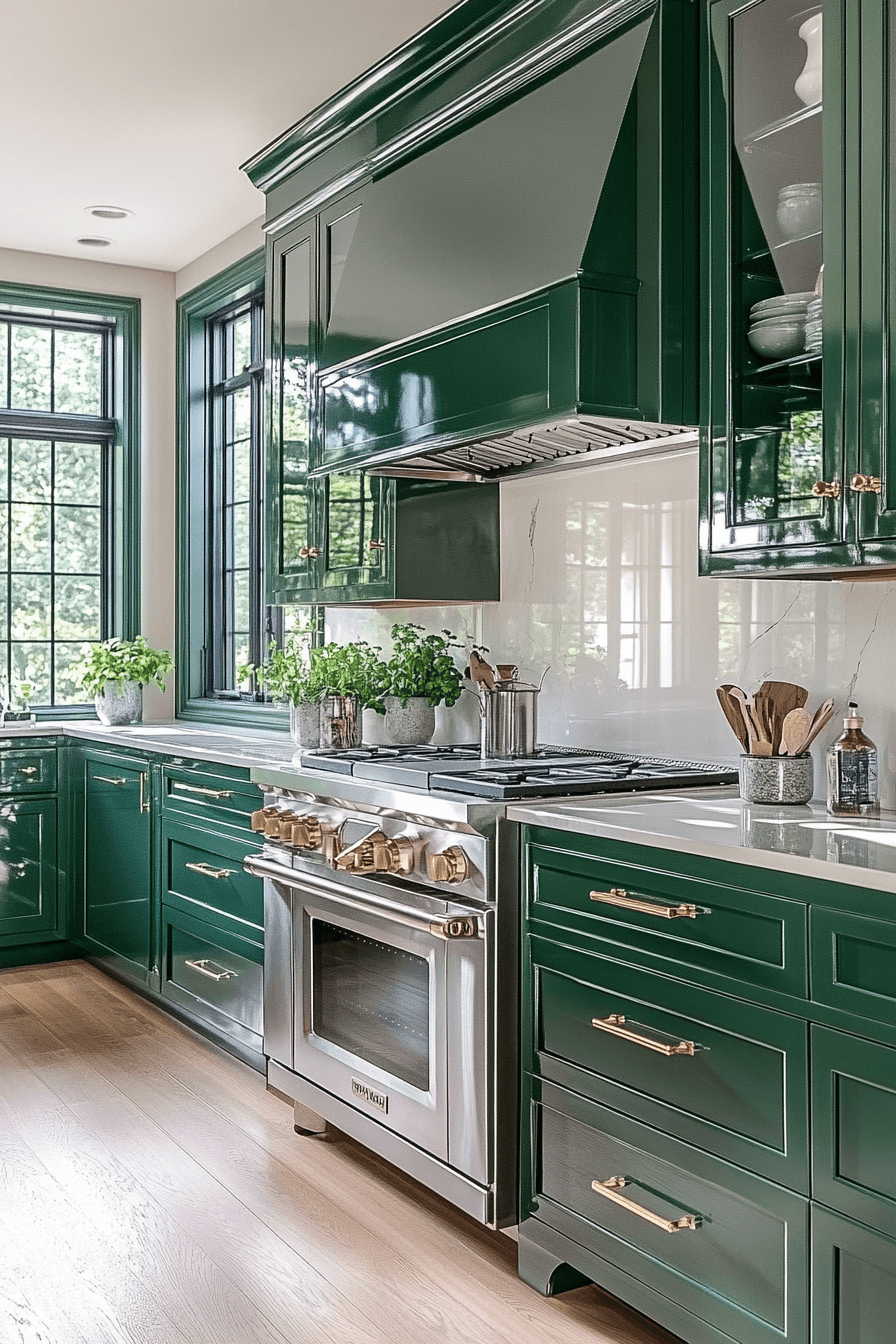 Olive Green Cabinets Kitchen