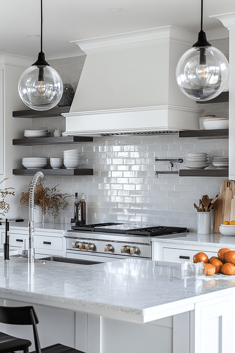 neutral backsplash kitchen
