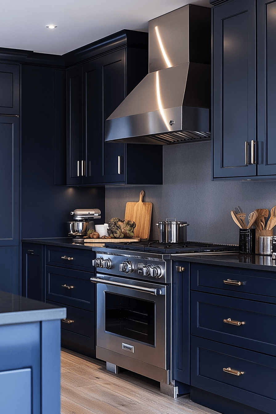 29 Dark Blue Kitchen Cabinets That Feel Modern And Sophisticated ...