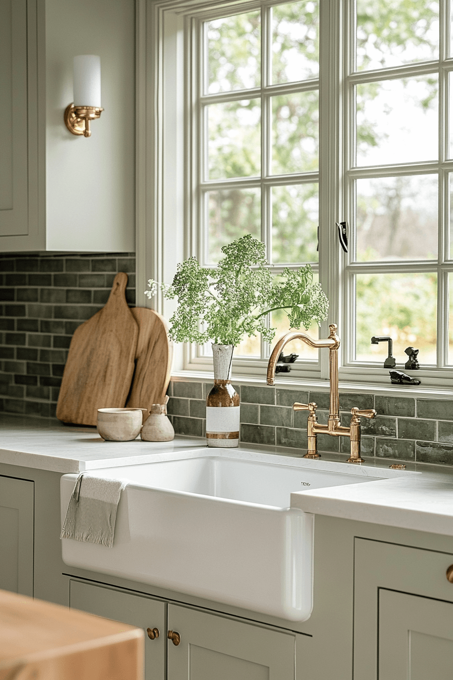 green backsplash kitchen