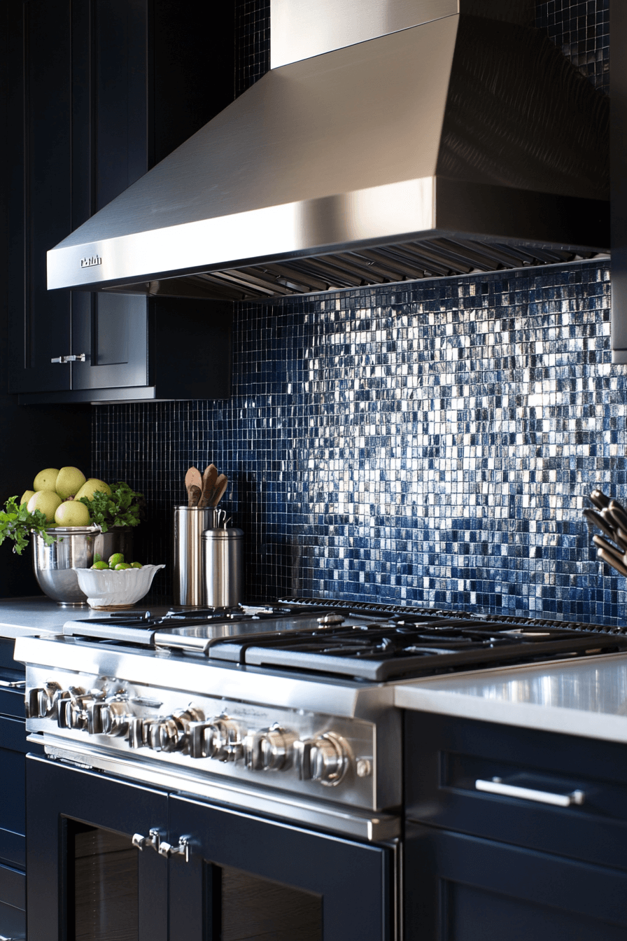 blue backsplash kitchen