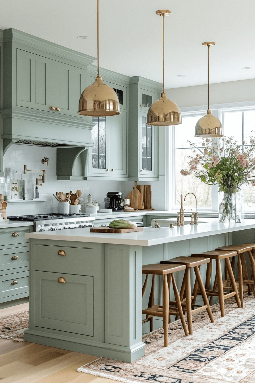 Olive Green Cabinets Kitchen