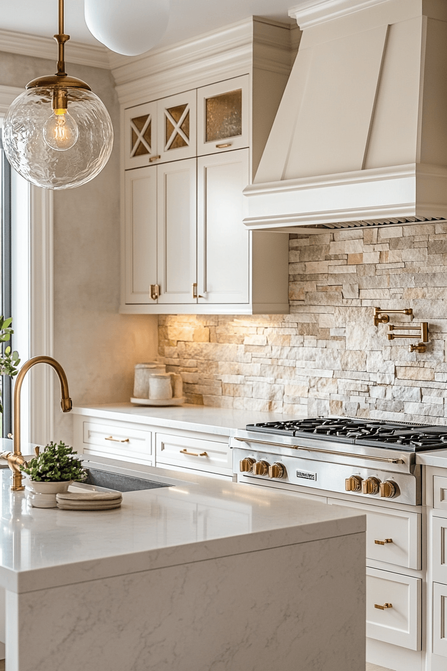 stone backsplash kitchen