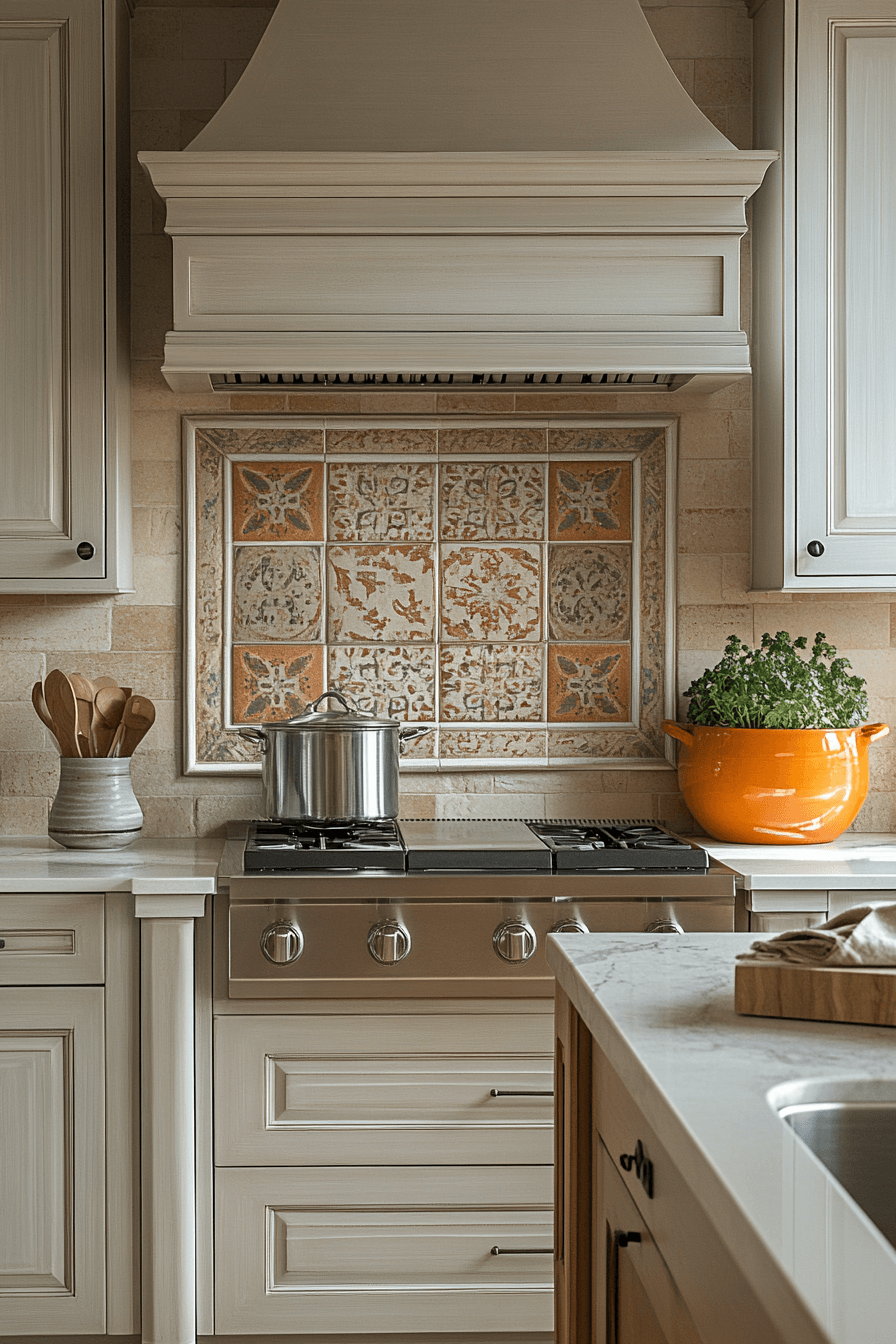 neutral backsplash kitchen