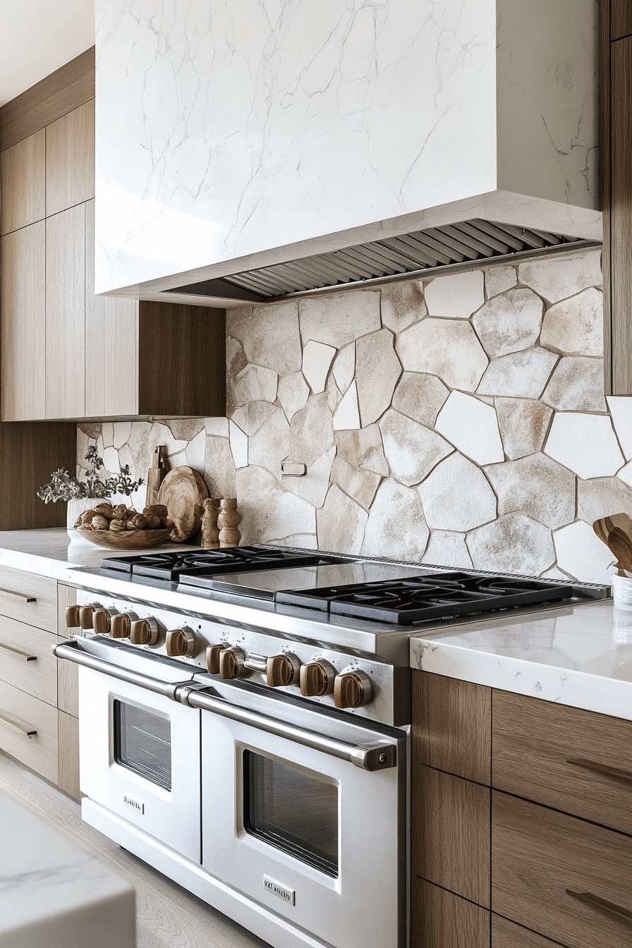 stone backsplash kitchen