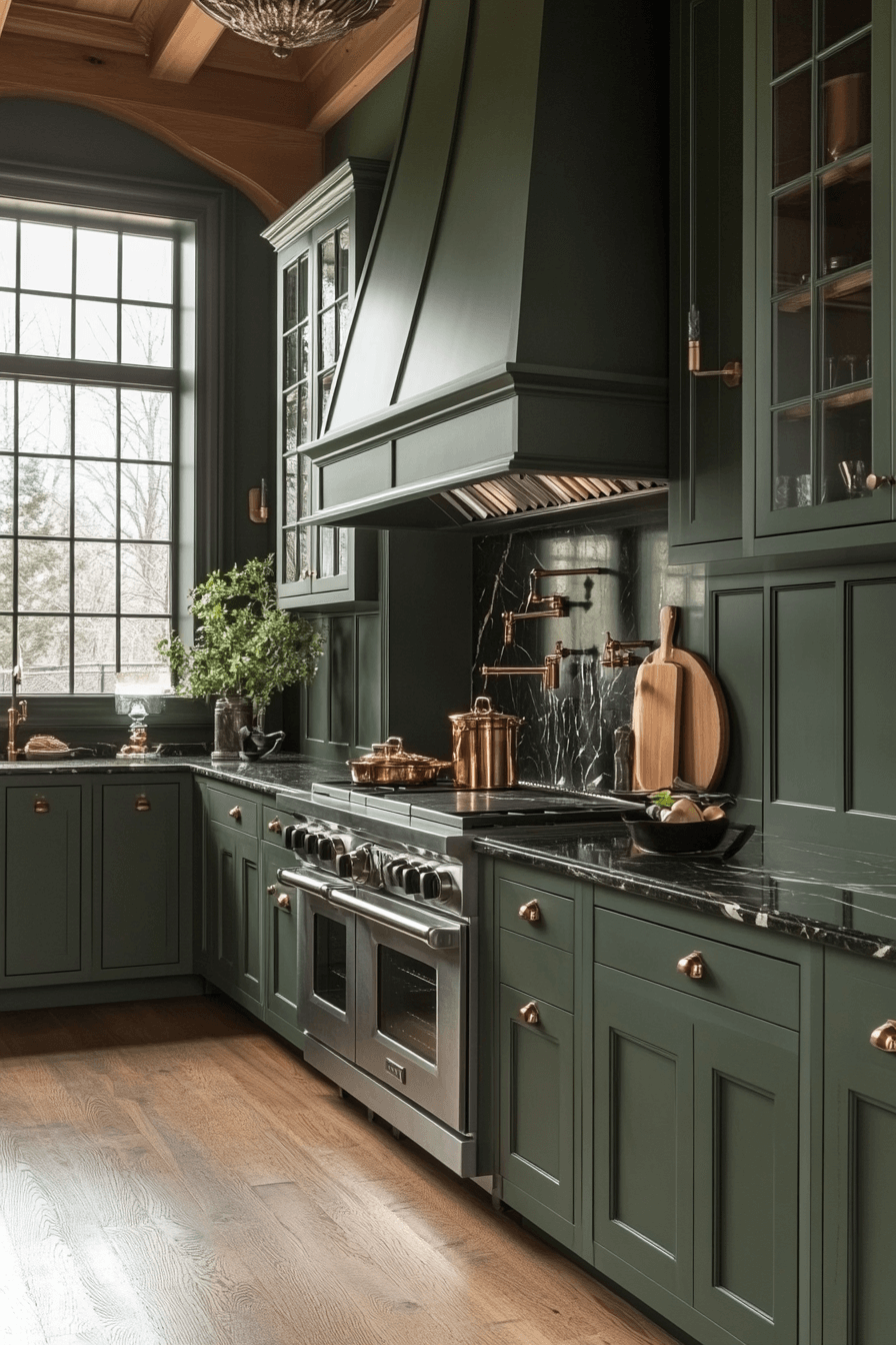 Olive Green Cabinets Kitchen