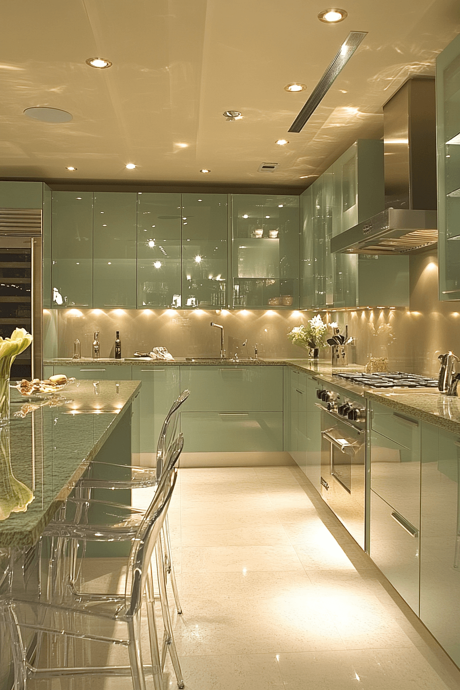 Olive Green Cabinets Kitchen