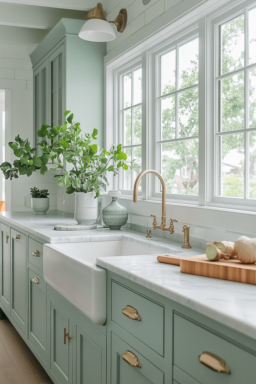 Olive Green Cabinets Kitchen