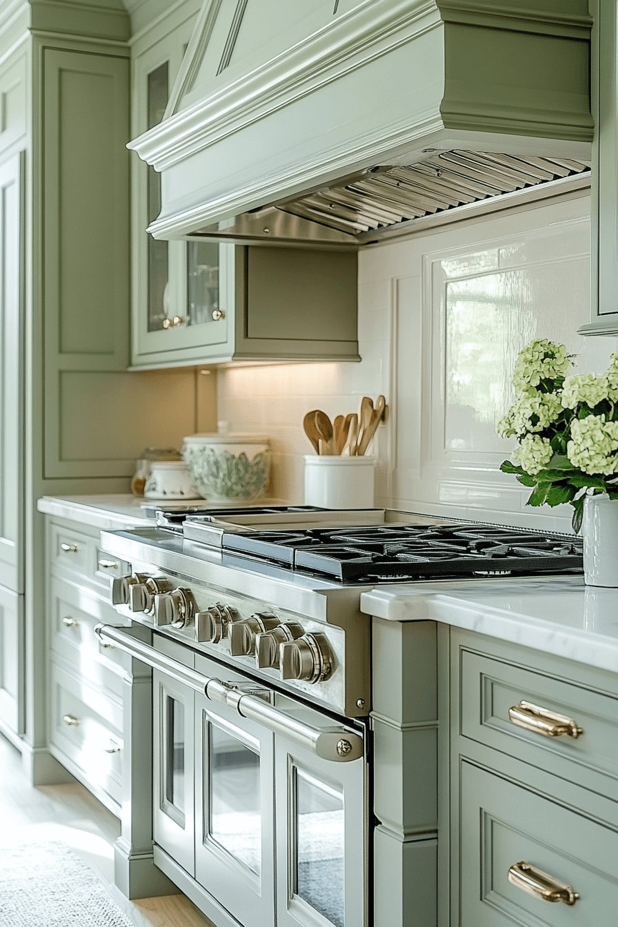 Olive Green Cabinets Kitchen