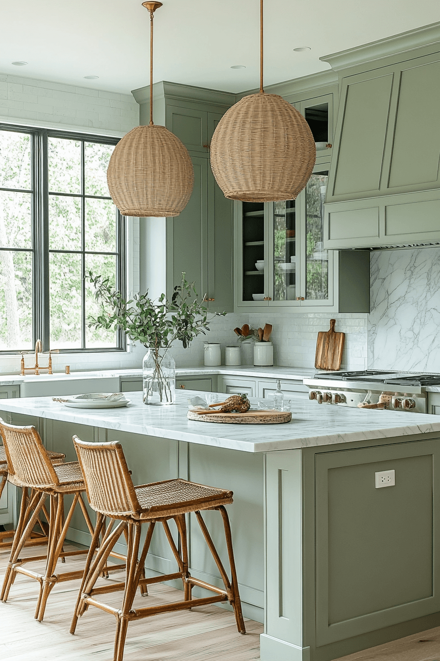 Olive Green Cabinets Kitchen