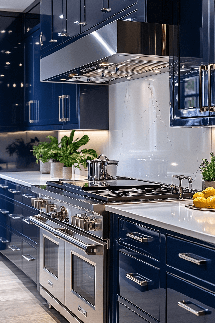 29 Dark Blue Kitchen Cabinets That Feel Modern And Sophisticated ...
