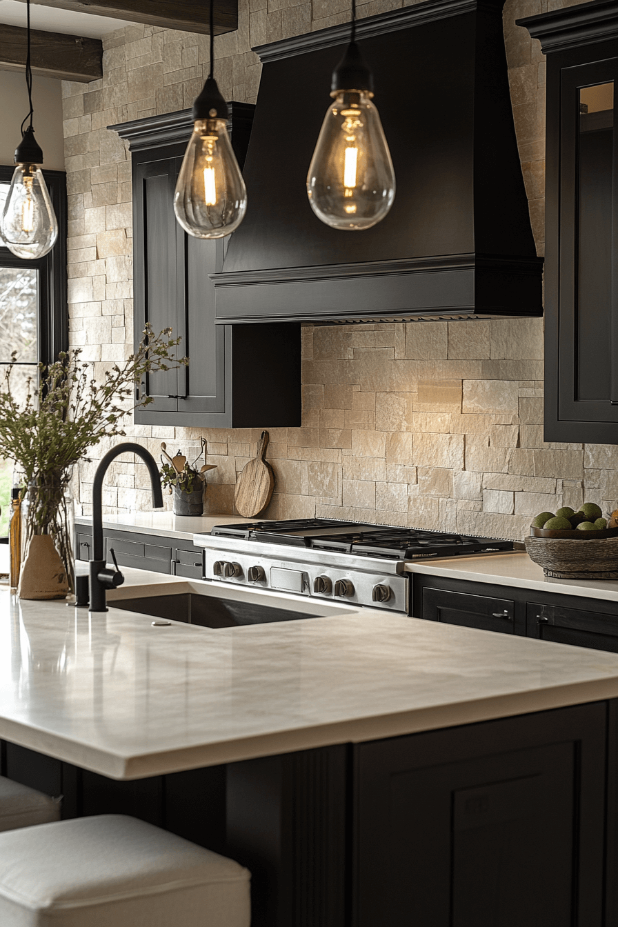 neutral backsplash kitchen