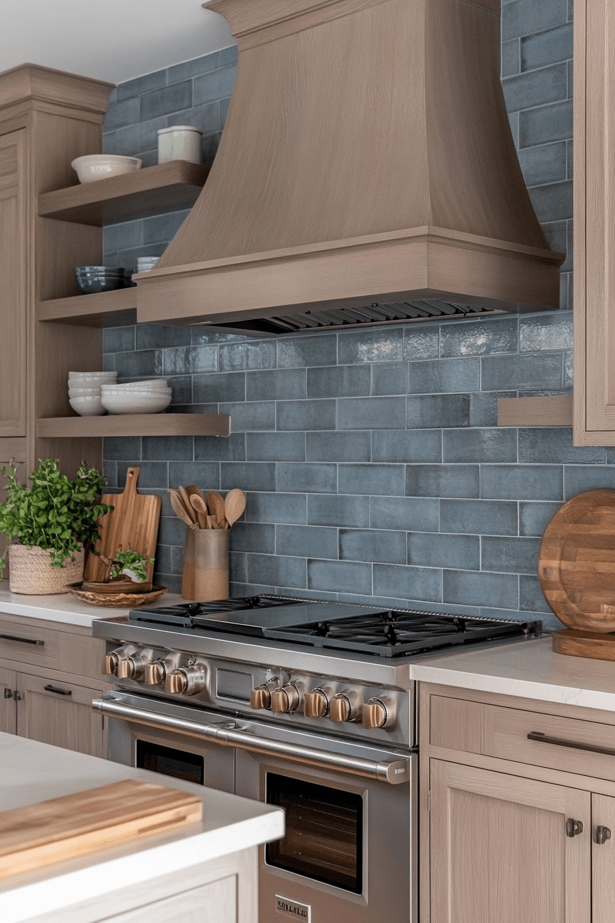 blue backsplash kitchen