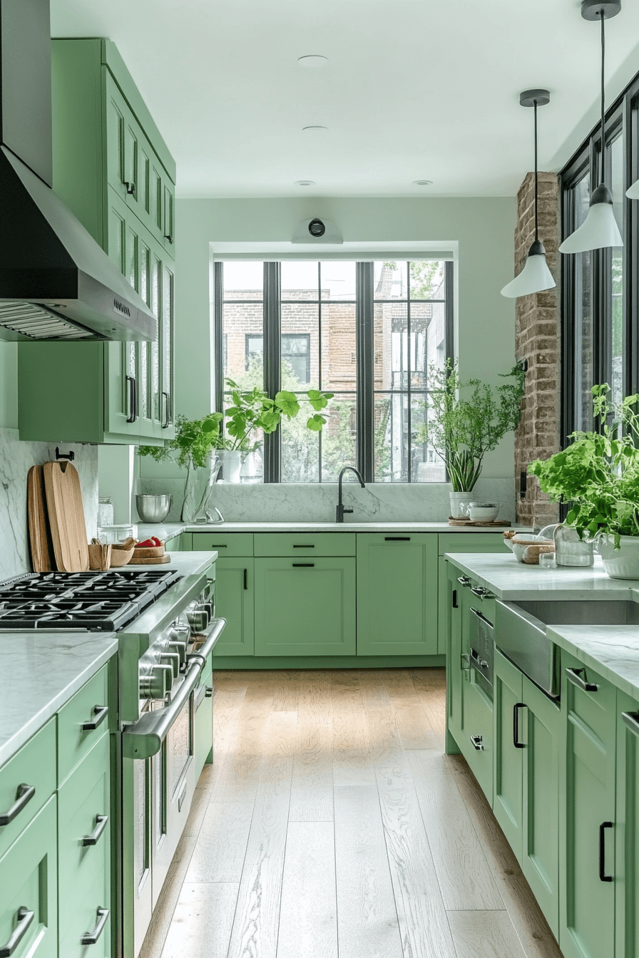 Olive Green Cabinets Kitchen