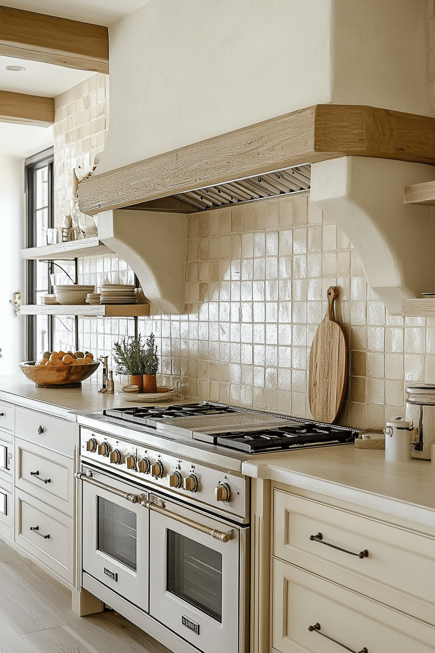 neutral backsplash kitchen