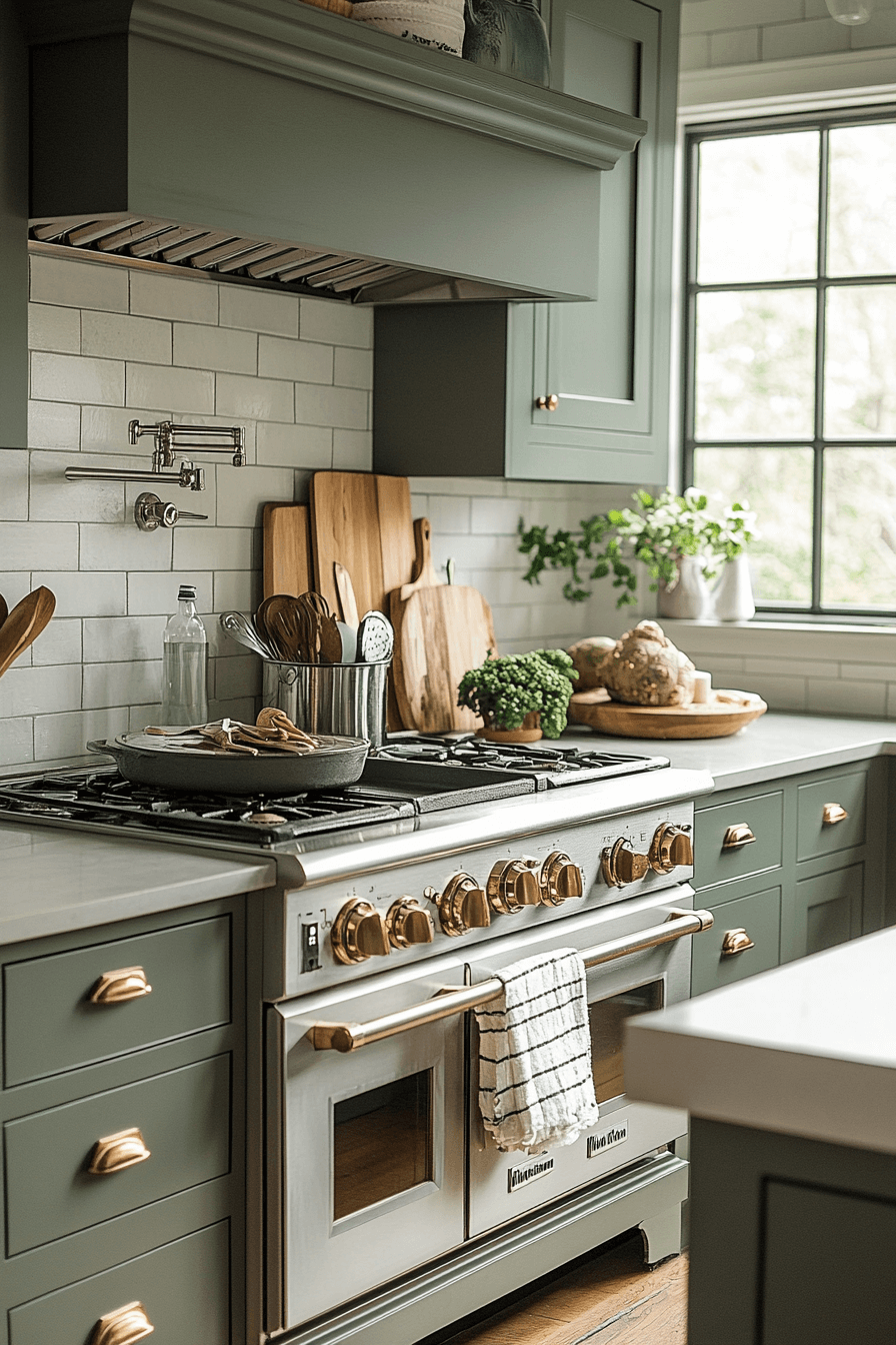 Olive Green Cabinets Kitchen