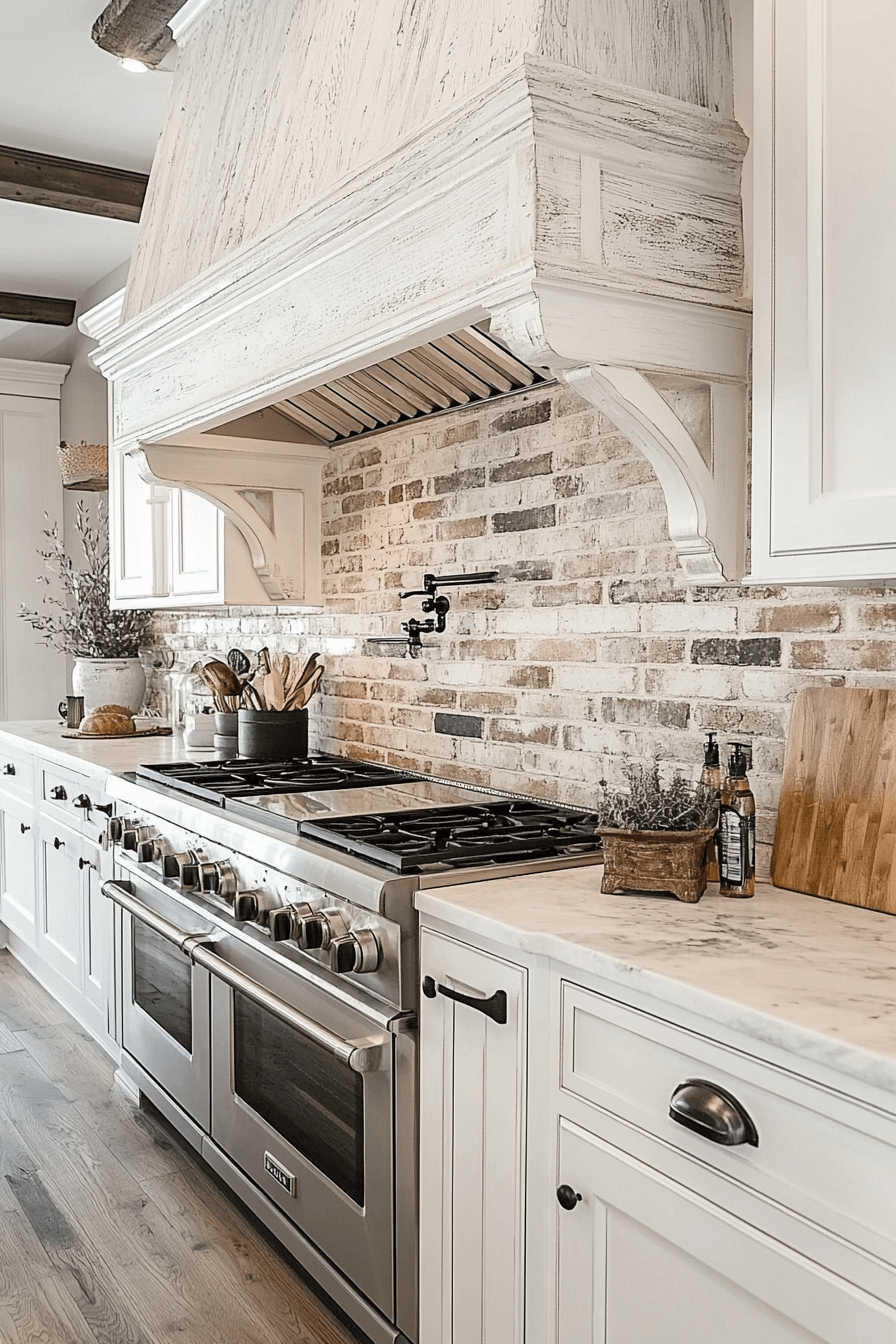 brick backsplash kitchen