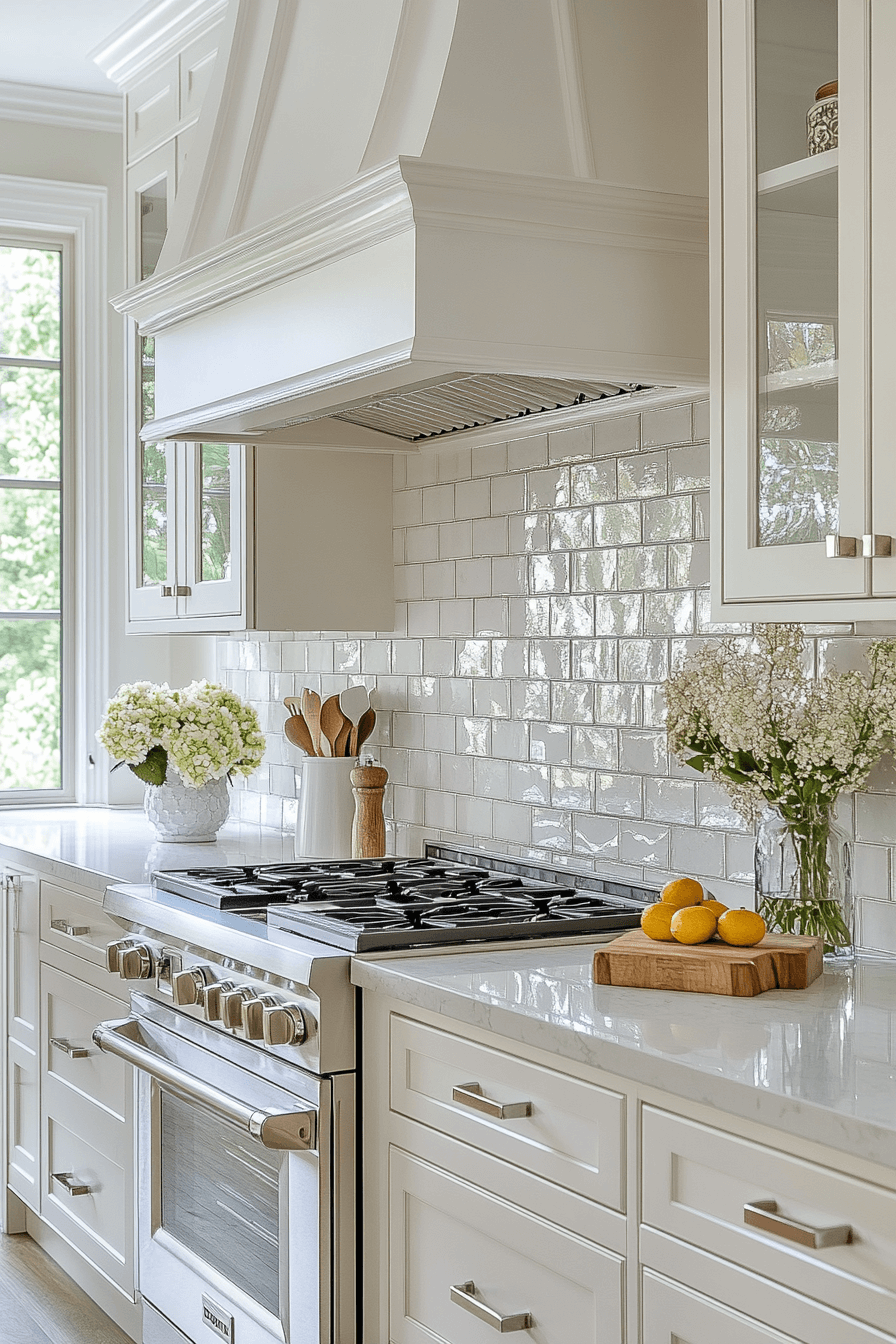 neutral backsplash kitchen