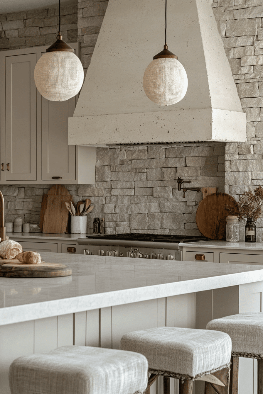 stone backsplash kitchen