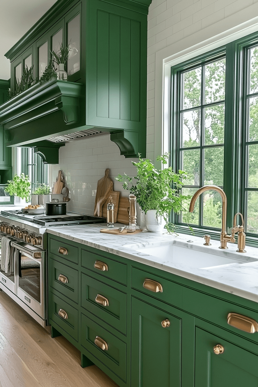 Olive Green Cabinets Kitchen