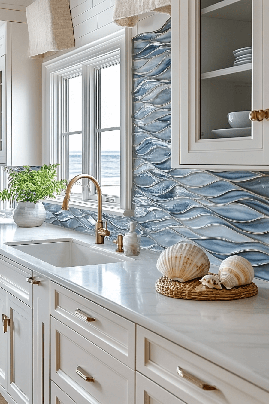 blue backsplash kitchen