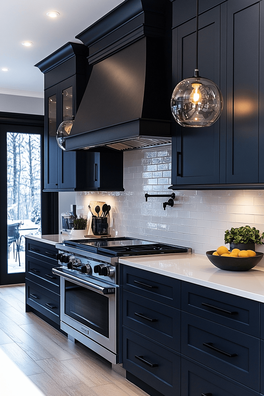 29 Dark Blue Kitchen Cabinets That Feel Modern And Sophisticated ...