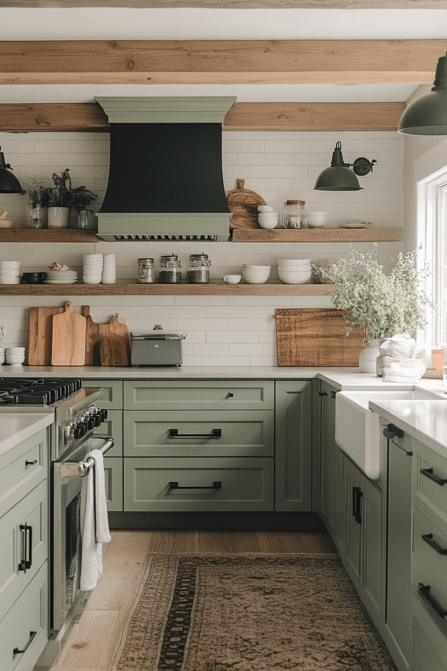 Olive Green Cabinets Kitchen
