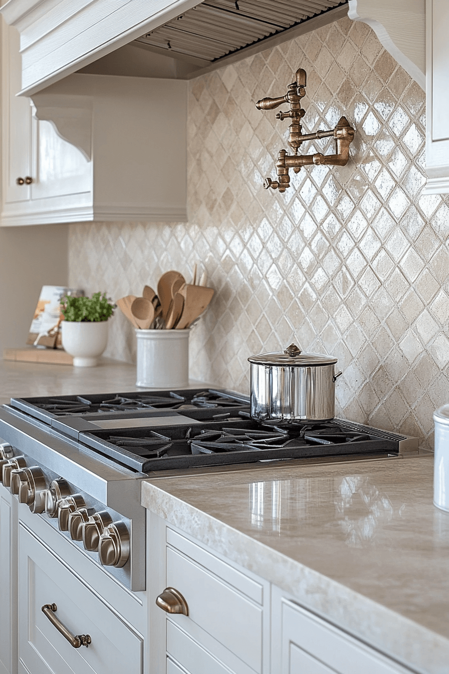 neutral backsplash kitchen