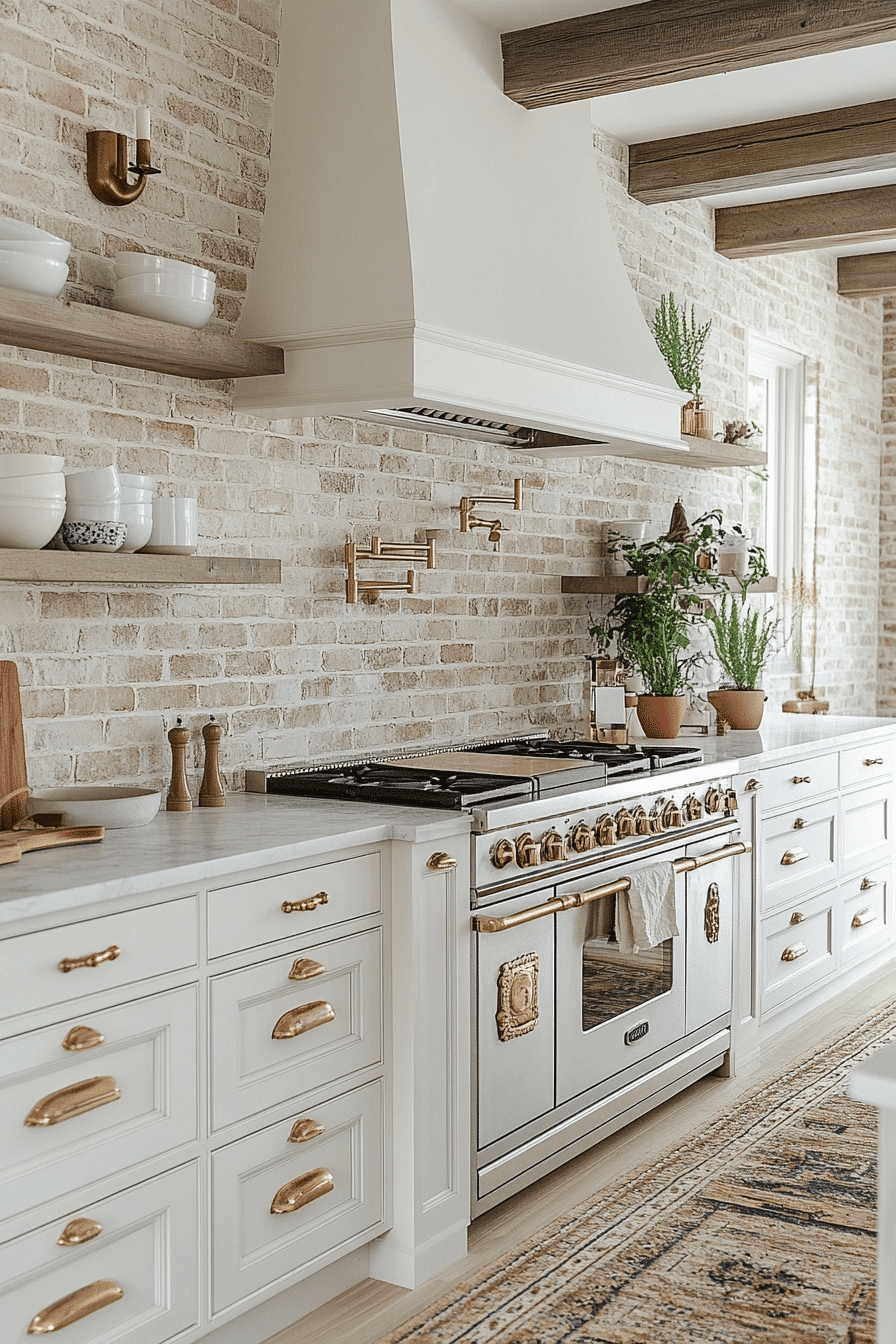 brick backsplash kitchen
