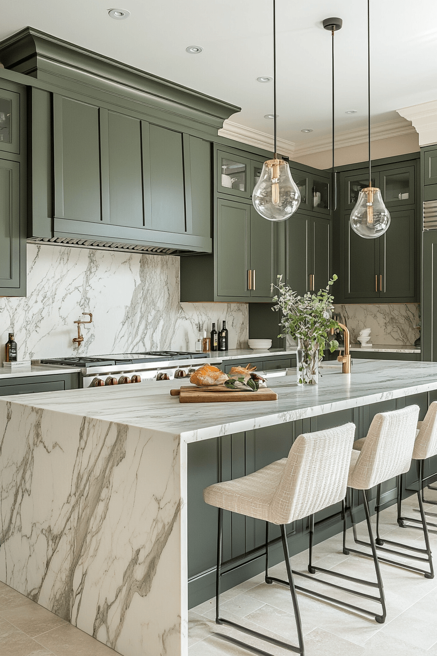Olive Green Cabinets Kitchen