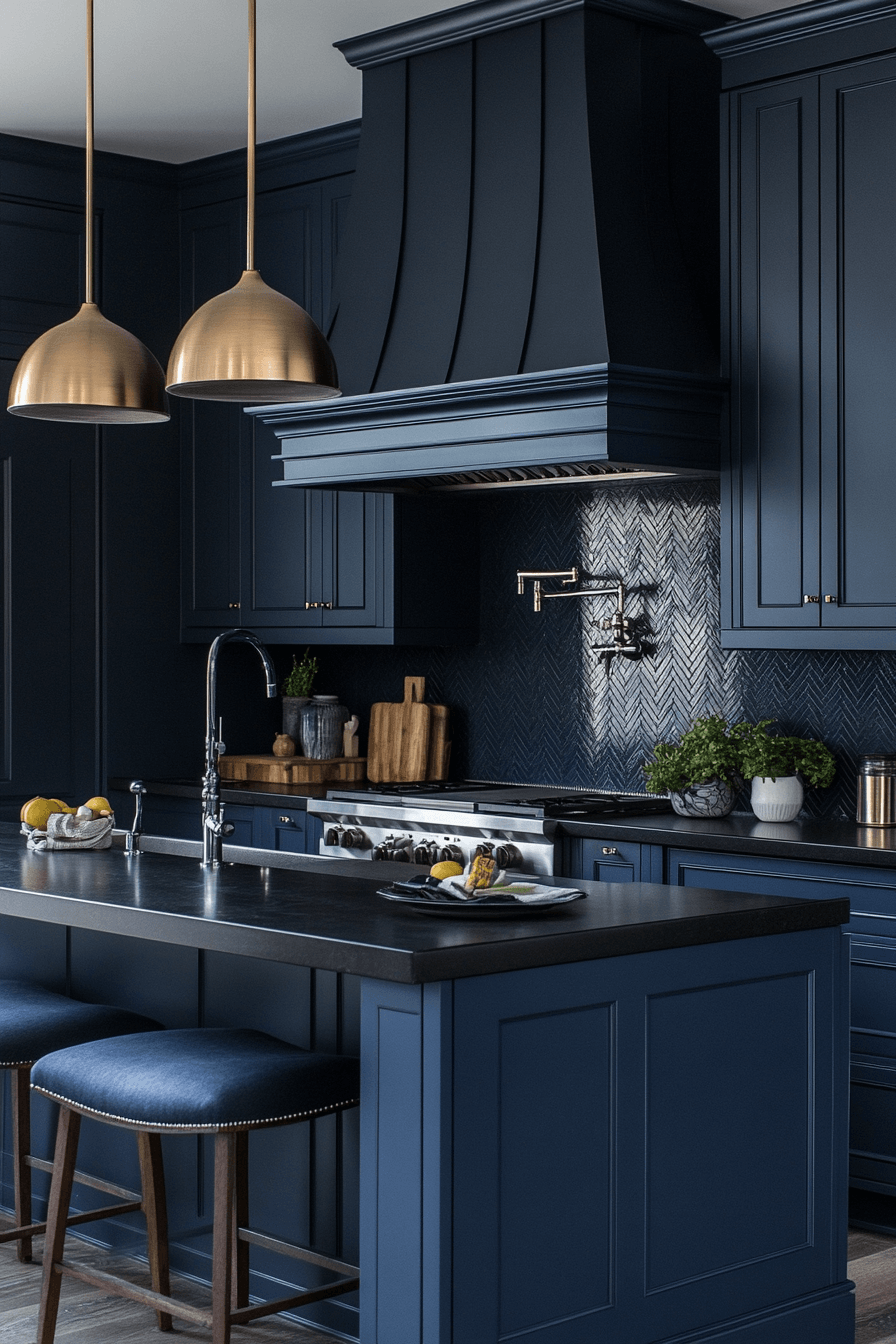 29 Dark Blue Kitchen Cabinets That Feel Modern And Sophisticated ...