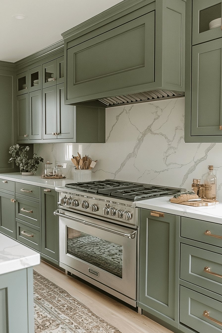 Olive Green Cabinets Kitchen