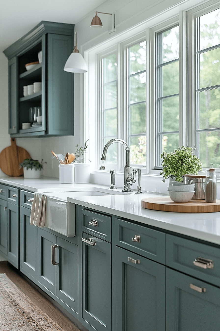 Olive Green Cabinets Kitchen