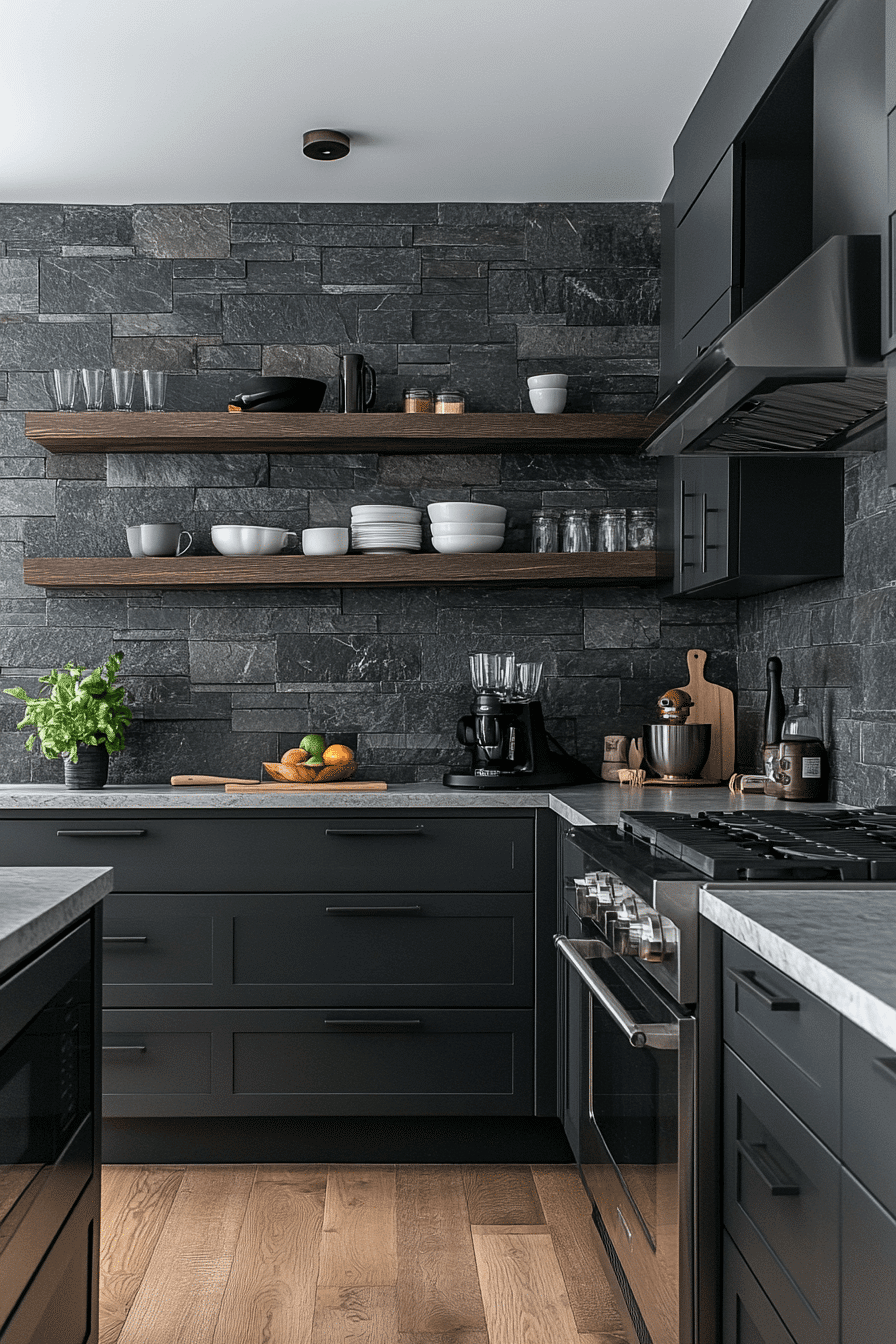 stone backsplash kitchen