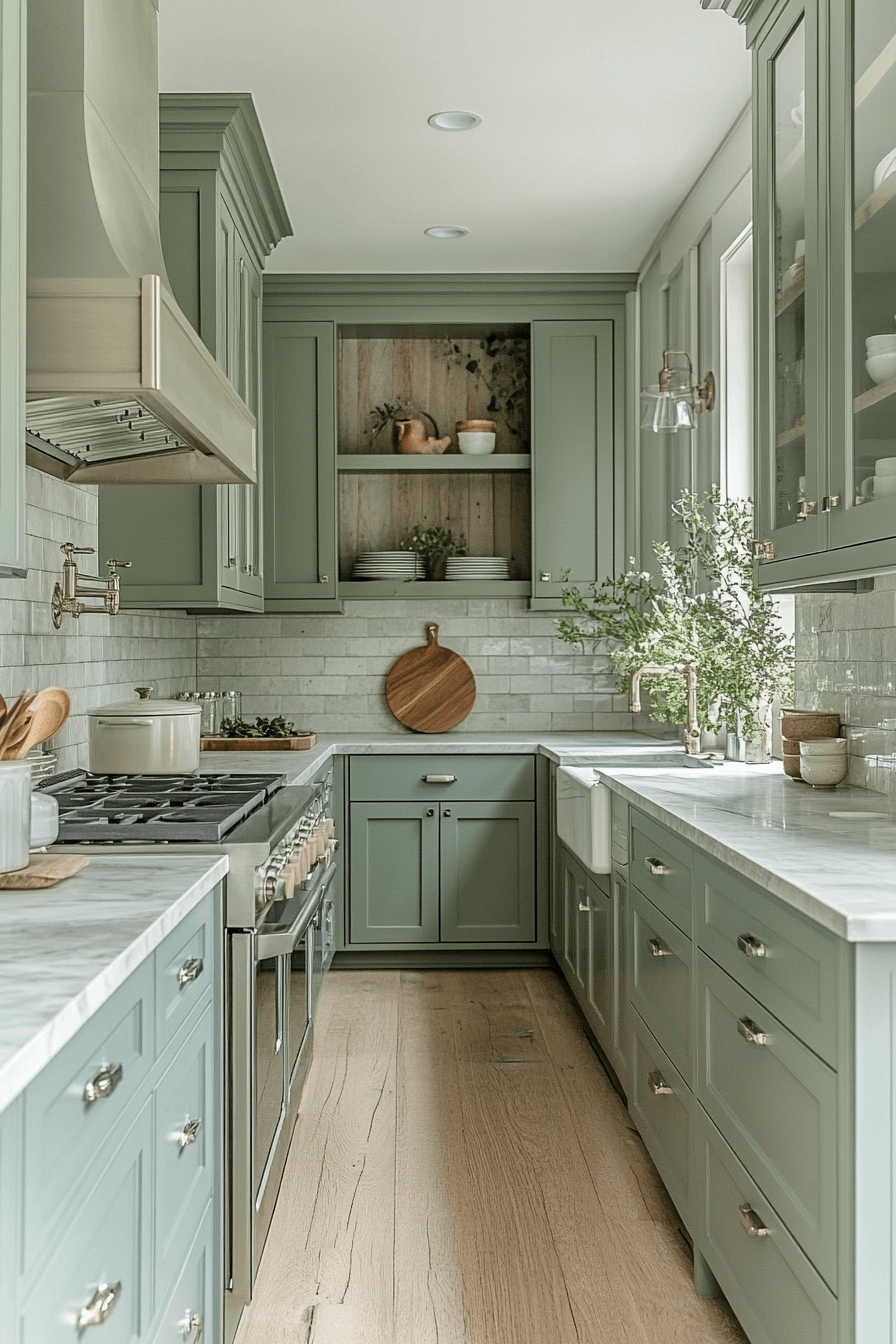 Olive Green Cabinets Kitchen