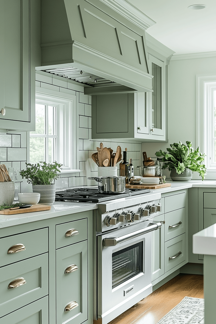 Olive Green Cabinets Kitchen
