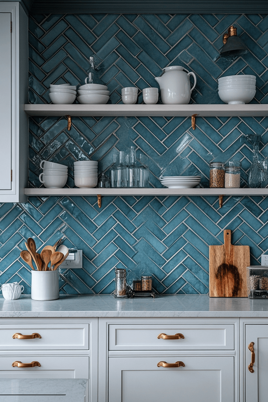 green backsplash kitchen